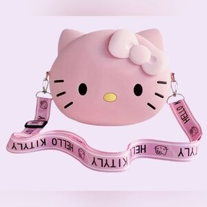 Hello Kitty Pink Crossbody Bag - Cute 3D Design (13cm x 3.5cm)